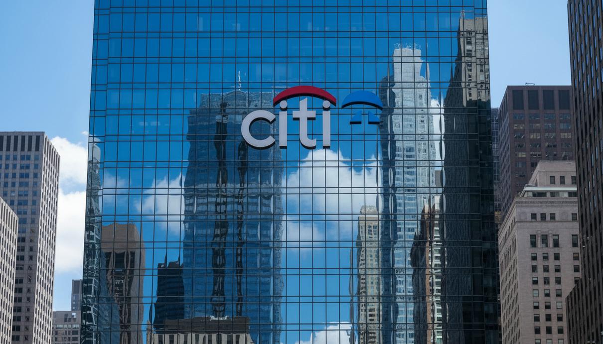 Citigroup ужесточает требования к сотрудникам подразделения private banking Стеклянный фасад офисного здания Citigroup в финансовом квартале с отражением неба и небоскребов.