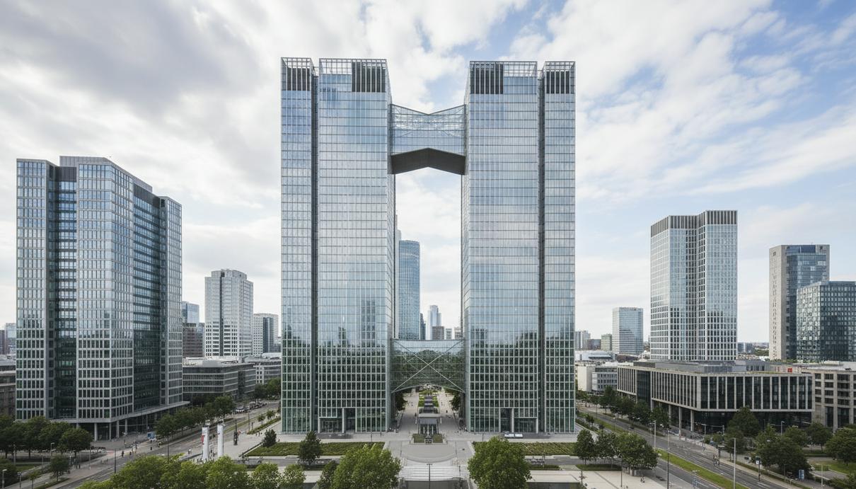 ЕЦБ предложил реформу для создания единого банковского рынка ЕС Современное высотное здание Европейского центрального банка во Франкфурте на фоне облачного неба