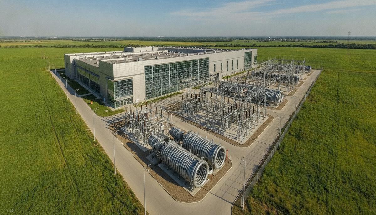 Hitachi Energy построит в США завод трансформаторов за 528 млн долларов Современный промышленный завод по производству трансформаторов с крупным металлическим оборудованием на территории.